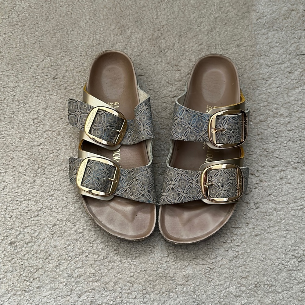 Gold Patterned Birkenstocks